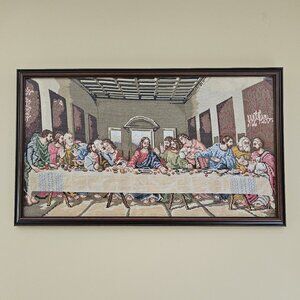 Wiehler Original DaVinci's Last Supper Antique Gobelin Fine Needlepoint Tapestry